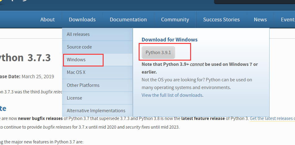 下载windows版本python3